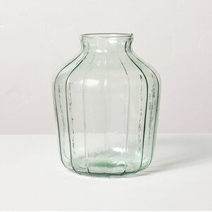 Hearth & Hand with Magnolia 9.5" Ribbed Glass Decorative Flower Vase -